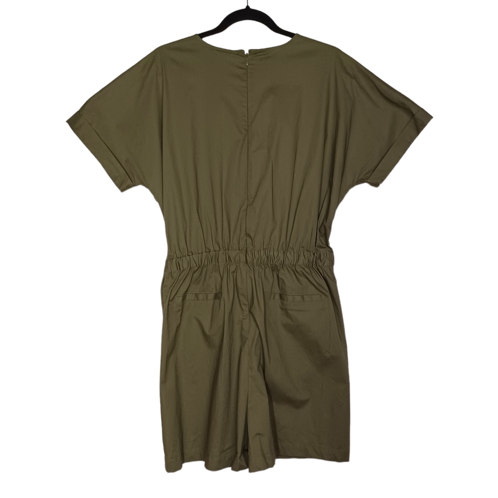 MOSSIMO Palm Tree Green Short Sleeve Pleated Tie Front Romper X-Large NWT - Picture 4 of 6